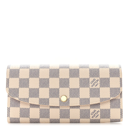 Louis Vuitton Damier Azur Emilie Wallet Rose Ballerine 1 of 6