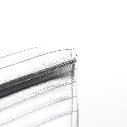 Saint Laurent Metallic Grain De Poudre Matelasse Medium Monogram Satchel Silver 18 of 19