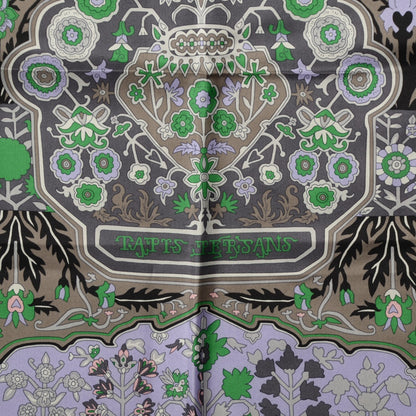 Hermes Silk Twill Tapis Persans Scarf 140 Lilac Anthracite Vert 3 of 7