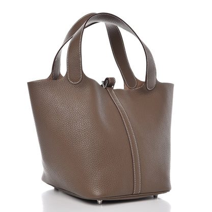 Hermes Taurillon Clemence Picotin Lock 22 MM Etoupe 3 of 9