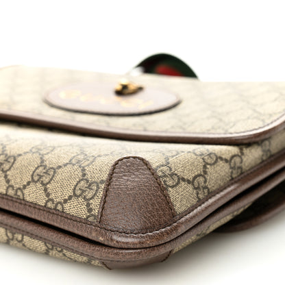 Gucci GG Supreme Monogram Web Neo Vintage Double Flap Messenger Bag Beige New Acero 10 of 10