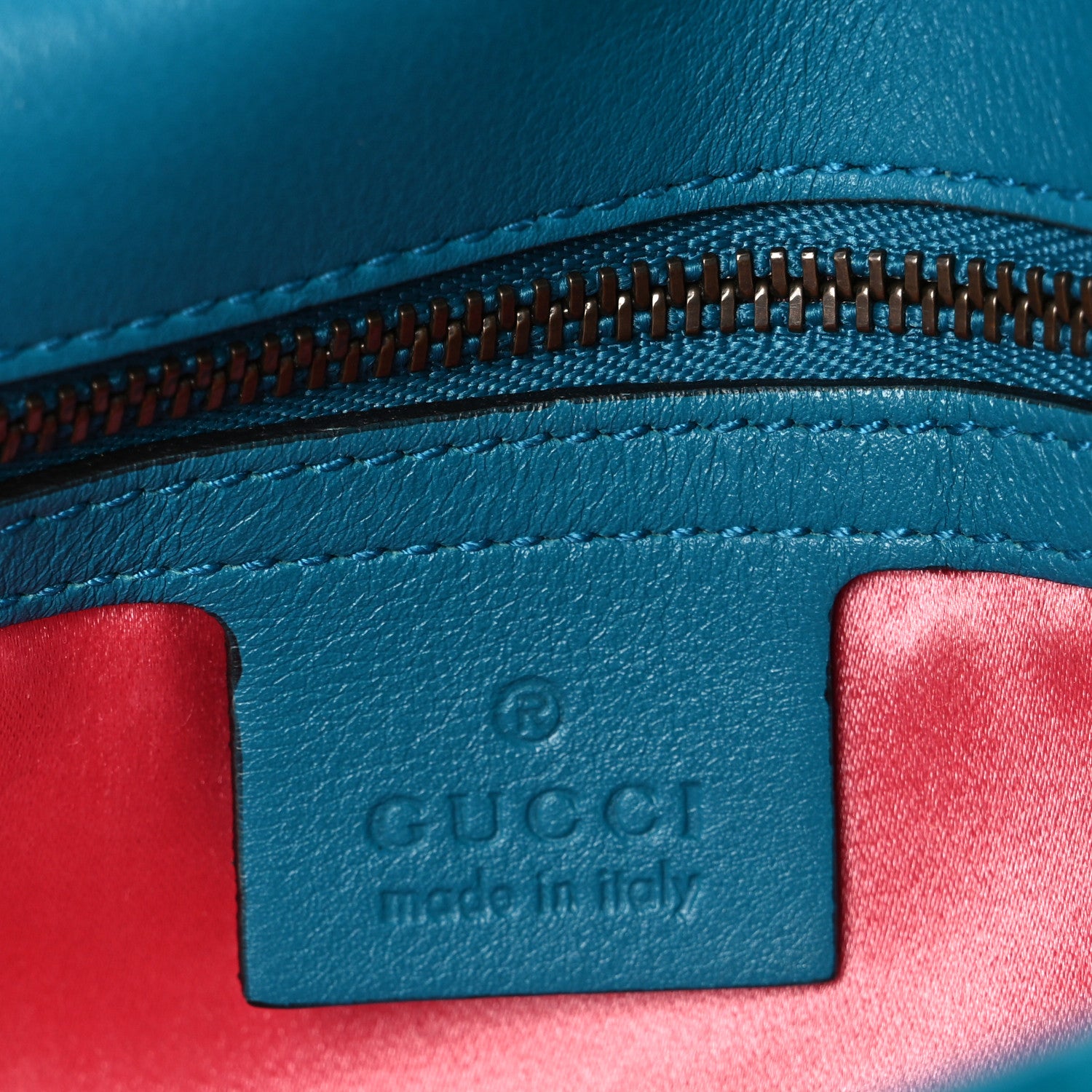 Gucci Velvet Matelasse Small GG Marmont Shoulder Bag Pavone Cyan 6 of 11