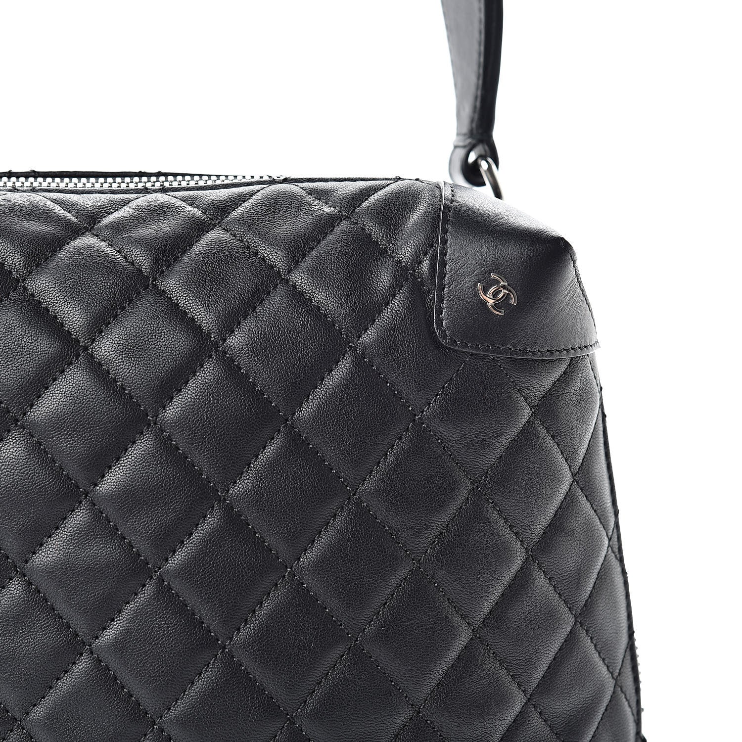 Chanel Lambskin Quilted Messenger Bag Black 8 of 10