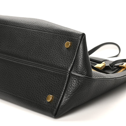 Tom Ford Pebbled Calfskin Alix Padlock Foldover Bag Black 10 of 10