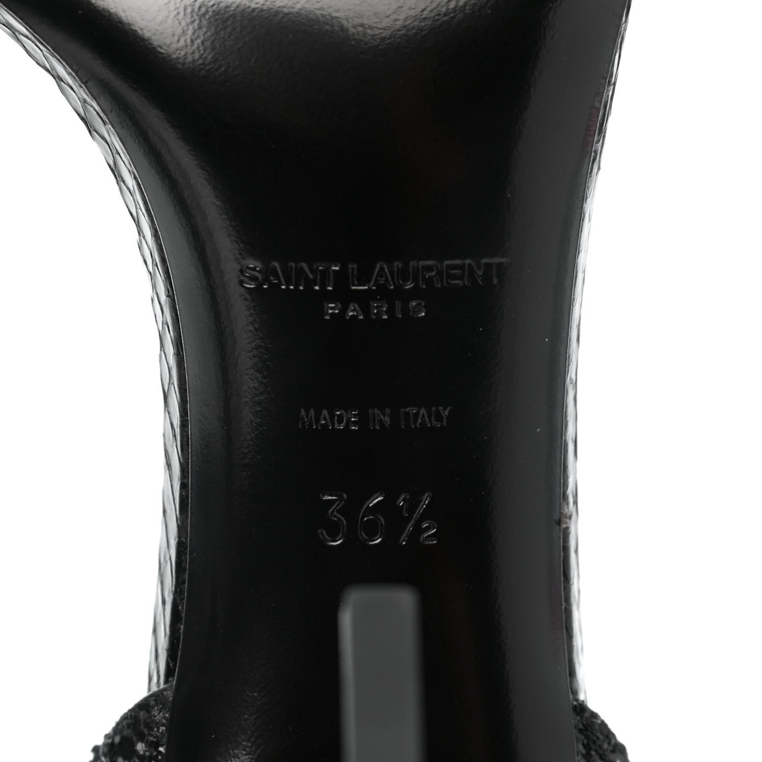 Saint Laurent Glitter Opyum Sandals 36.5 Black 6 of 13