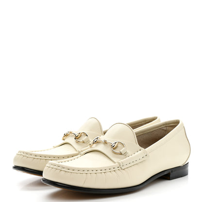 Gucci Betis Glamour Calfskin Womens 1953 Horsebit Loafers 37.5 Mystic White 4 of 8