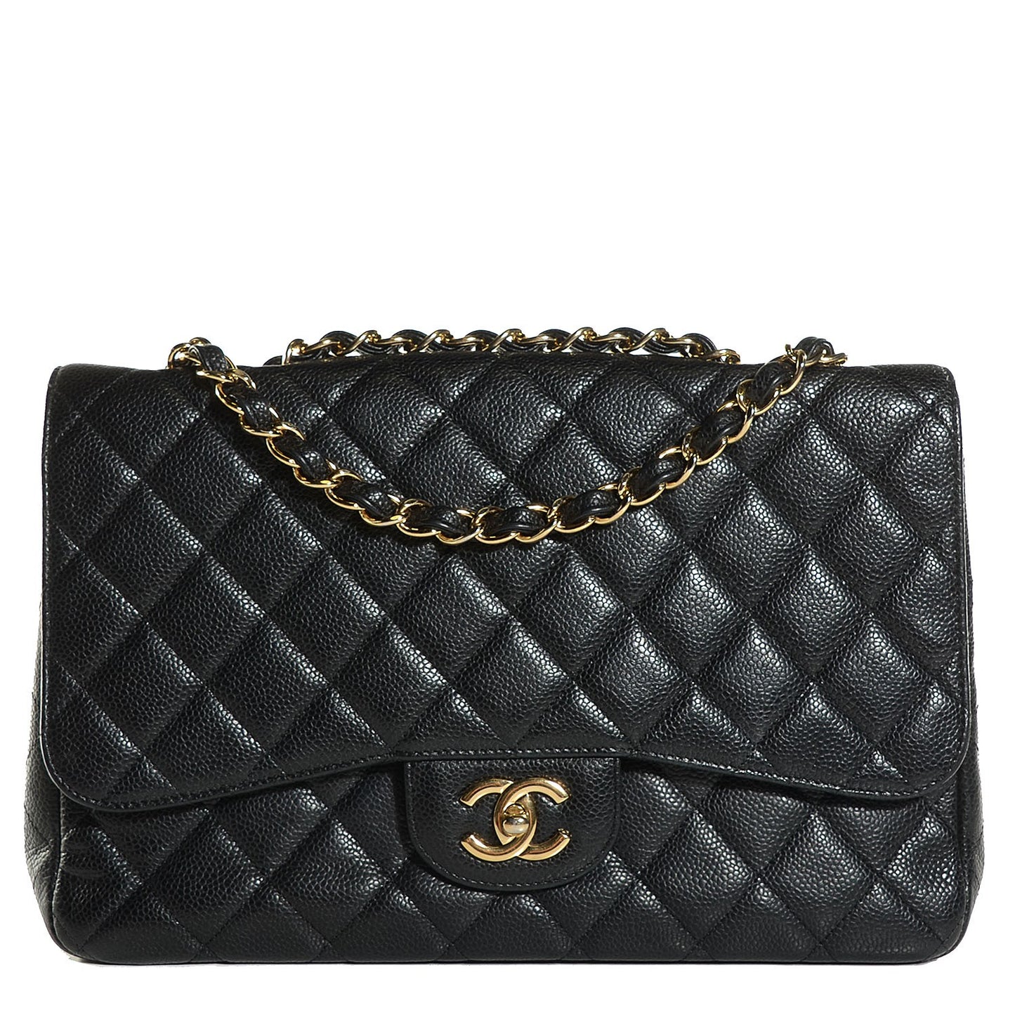 Caviar Quilted Jumbo Single Flap Black