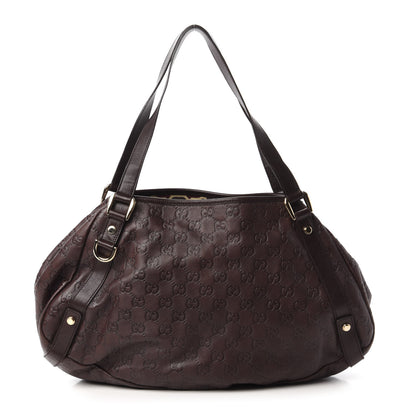 Gucci Guccissima Medium Abbey Shoulder Bag Chocolate 1 of 10