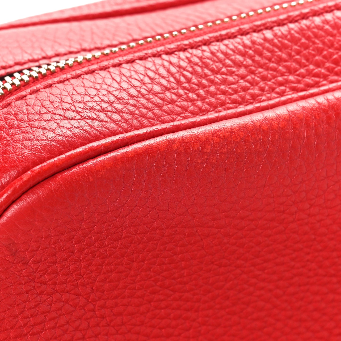 Pebbled Calfskin Small Soho Disco Bag Tabasco Red