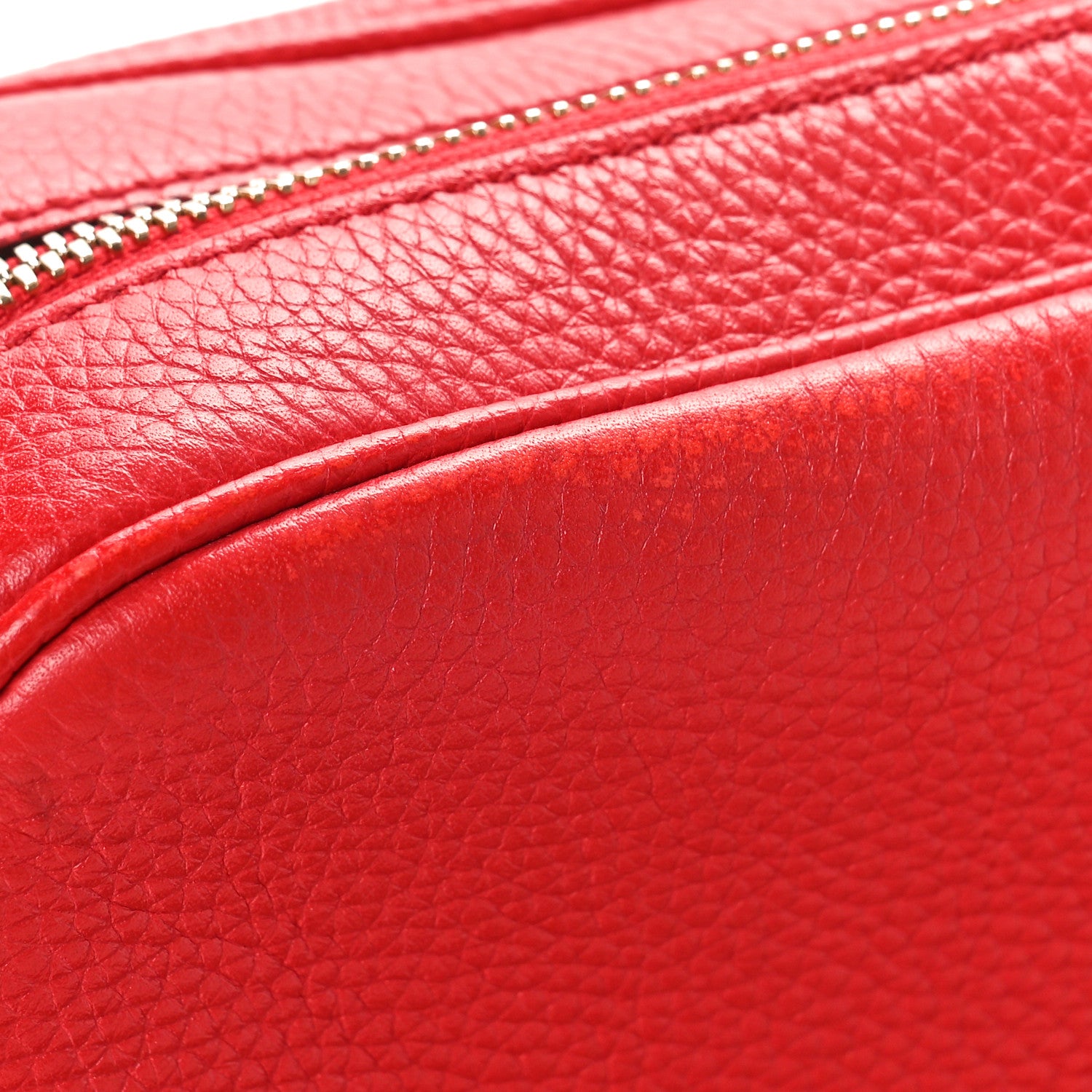Gucci Pebbled Calfskin Small Soho Disco Bag Tabasco Red 9 of 11