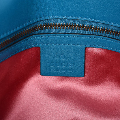 Gucci Velvet Matelasse Small GG Marmont Shoulder Bag Pavone Cyan 7 of 8