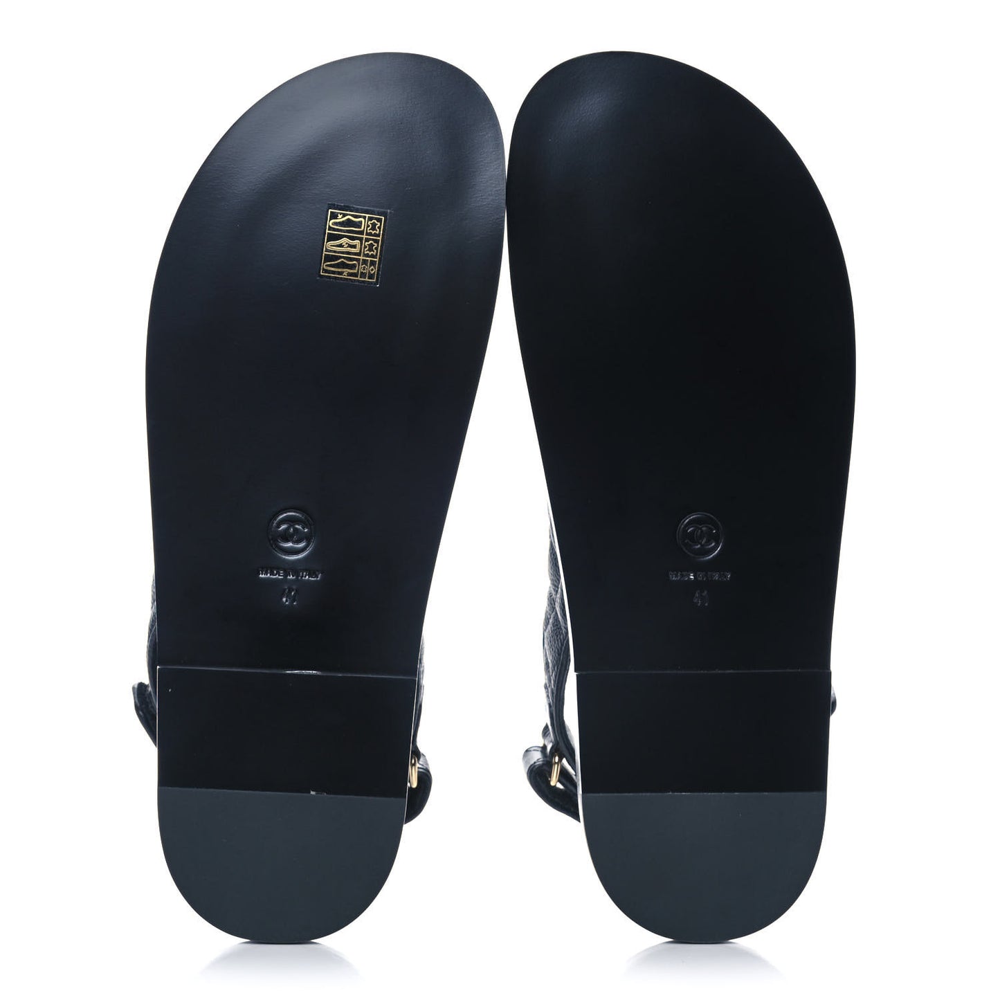 Grained Calfskin Velcro Dad Sandals 41 Black