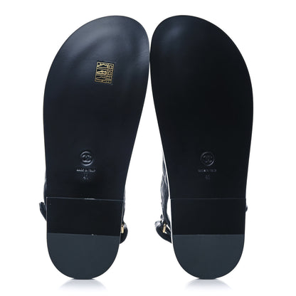 Chanel Grained Calfskin Velcro Dad Sandals 41 Black 5 of 10