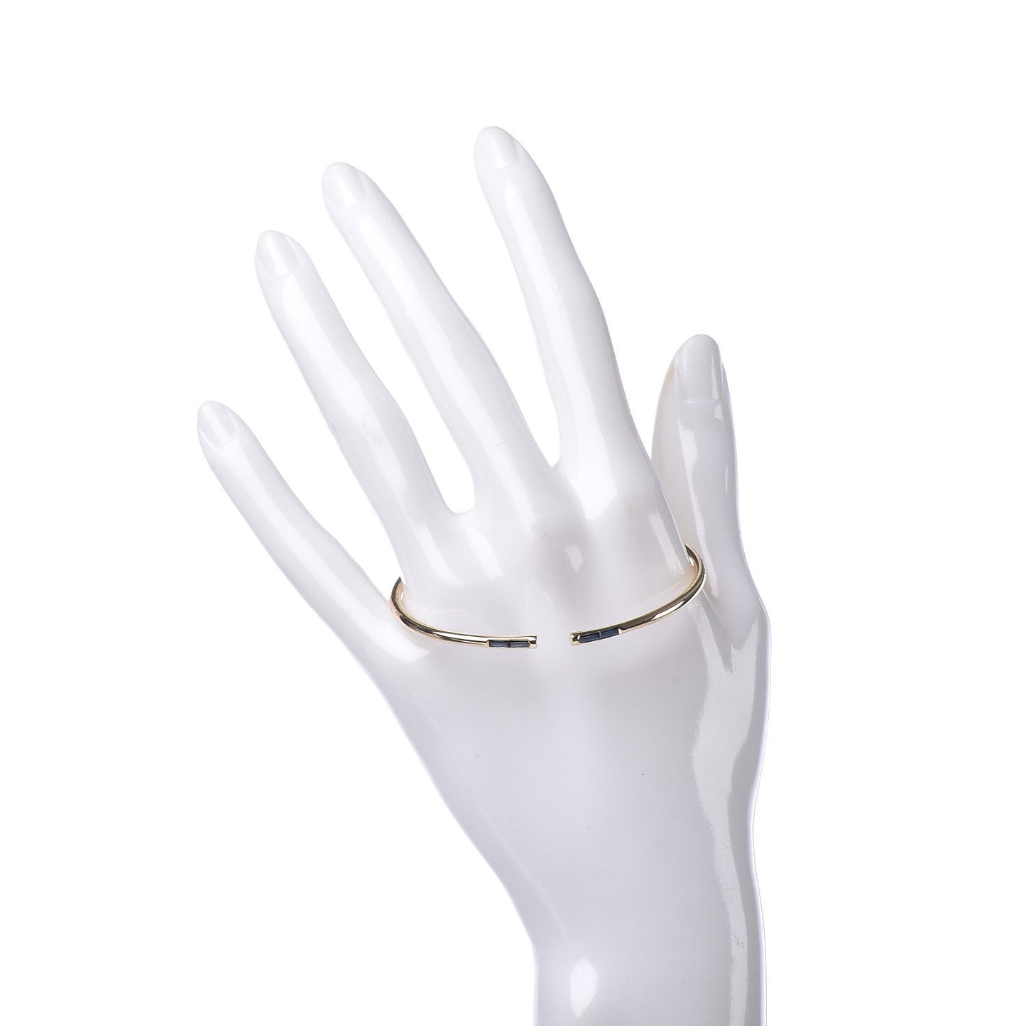 18K Yellow Gold Blue Sapphire Sparklers Wire Cuff Bracelet