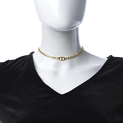 Christian Dior Metal CD Choker Necklace Gold 2 of 4