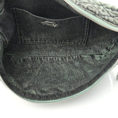 Chanel Denim Quilted Denimpression Waist Bag Green Black 5 of 11