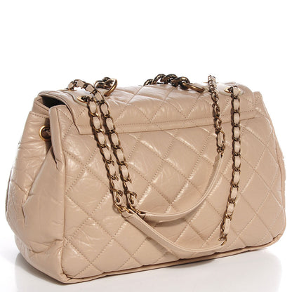 Chanel Aged Calfskin Quilted Large Pondichery Flap Beige 3 of 8