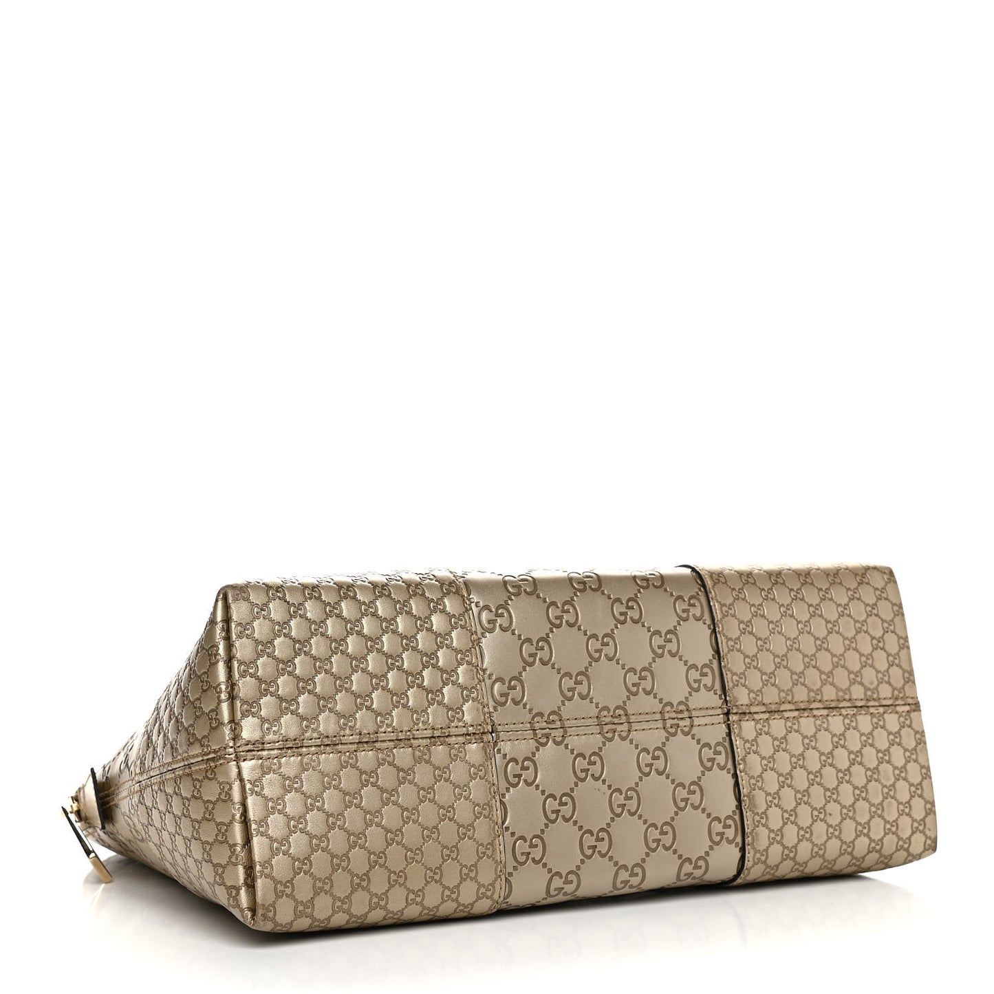 Metallic Guccissima Medium Bree Shoulder Bag Golden Beige