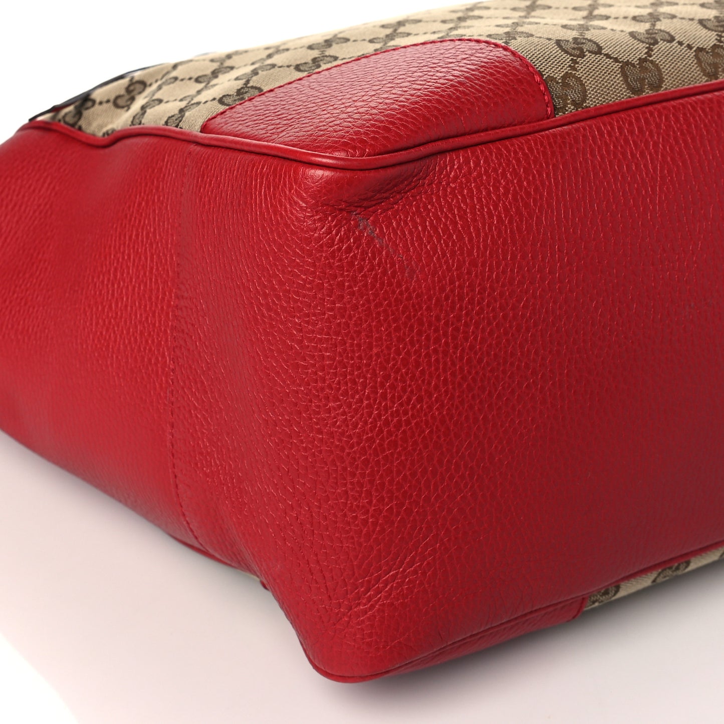 Monogram Bree Zippered Tote Beige Red