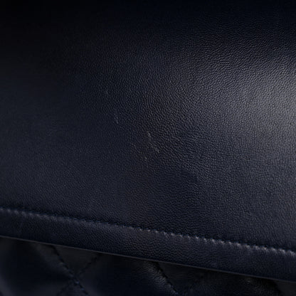 Chanel Lambskin Quilted Jumbo Double Flap Navy Blue 13 of 13