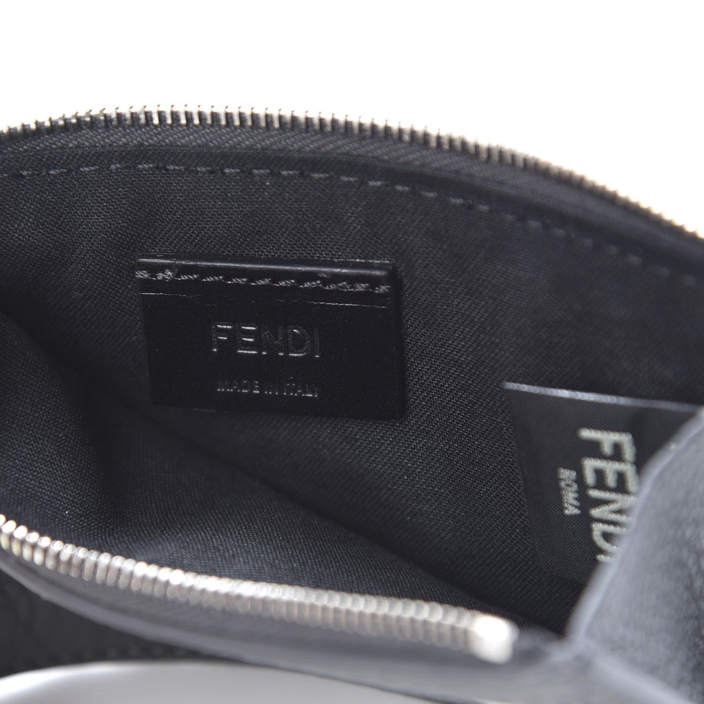 Cuoio Romano Stamp Patch Zip Card Holder Asfalto