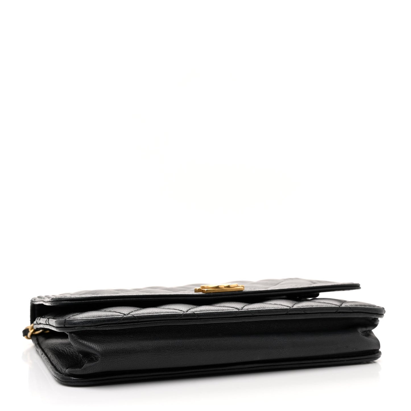 Lambskin Quilted Boy Wallet On Chain WOC Black