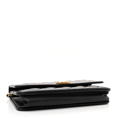 Chanel Lambskin Quilted Boy Wallet On Chain WOC Black 4 of 11