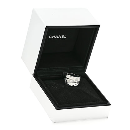 Chanel 18K White Gold Diamond Bolduc Ring 54 7 6 of 6