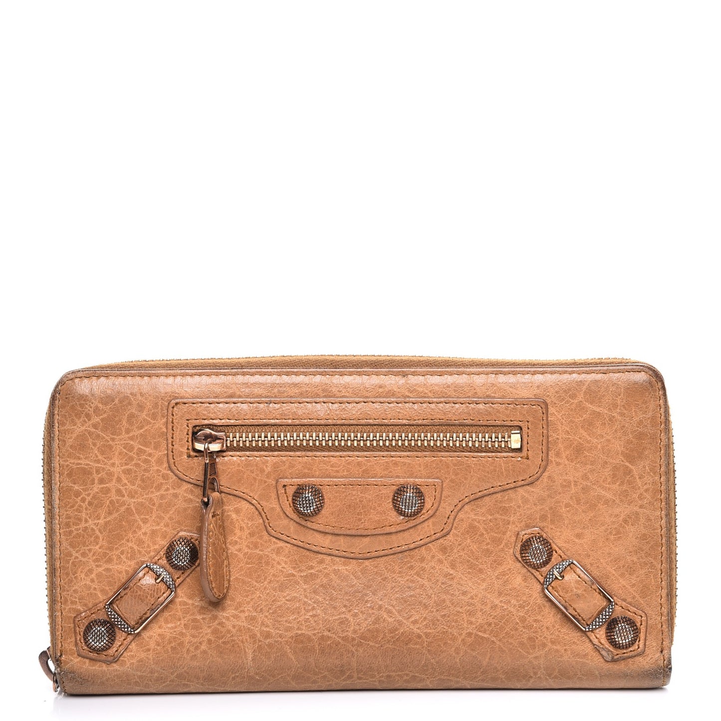 Agneau Giant 12 Rose Gold Hardware Continental Zip Around Wallet Cumin