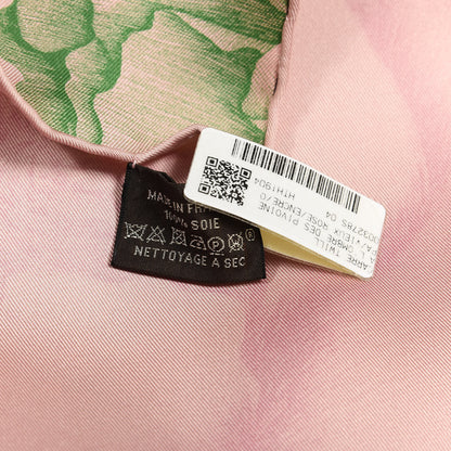 Hermes Silk A l'Ombre des Pivoines Scarf 90 Vieux Rose Encre 4 of 4