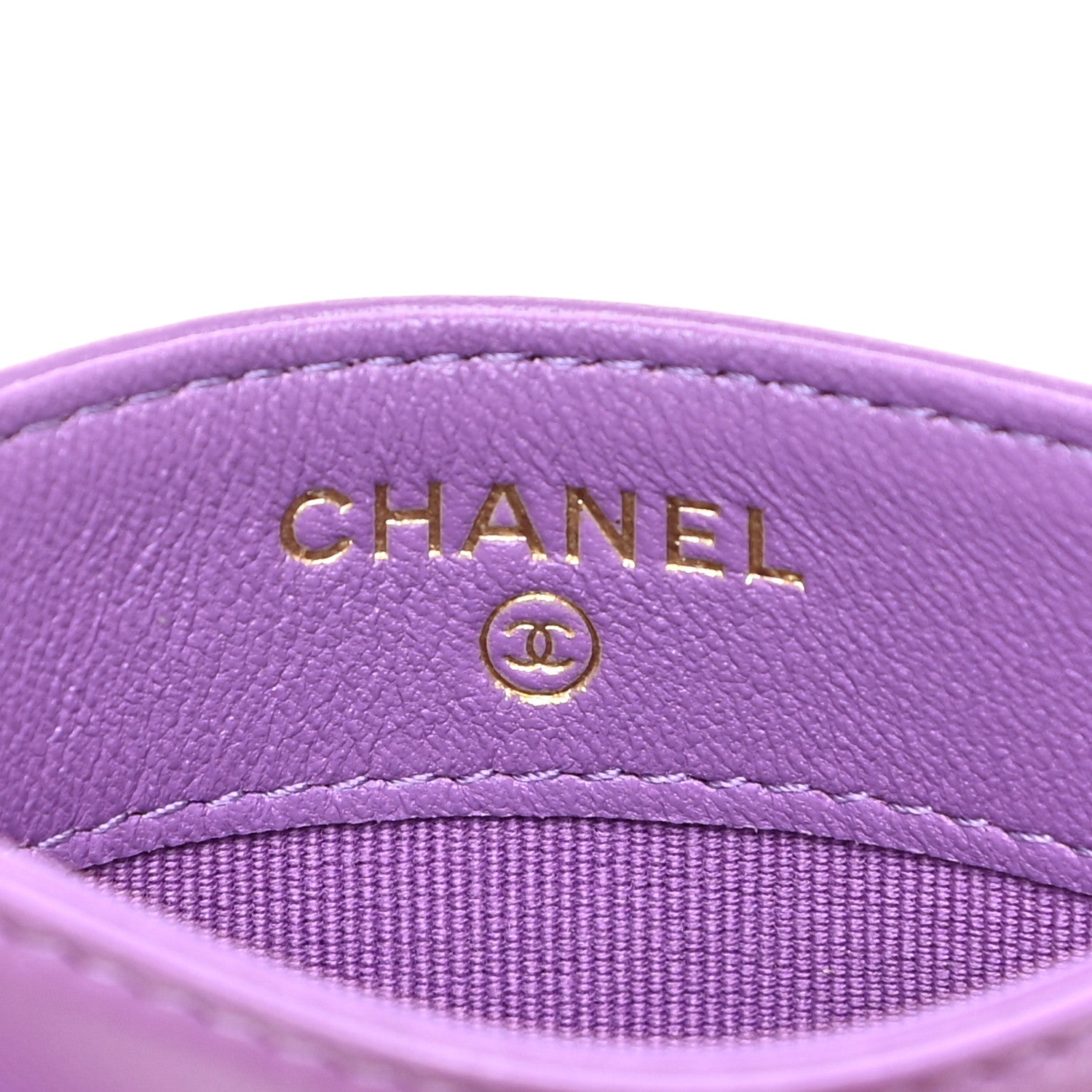 Chanel Lambskin Quilted Card Holder Purple 7 of 12