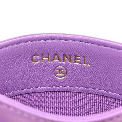 Chanel Lambskin Quilted Card Holder Purple 7 of 12