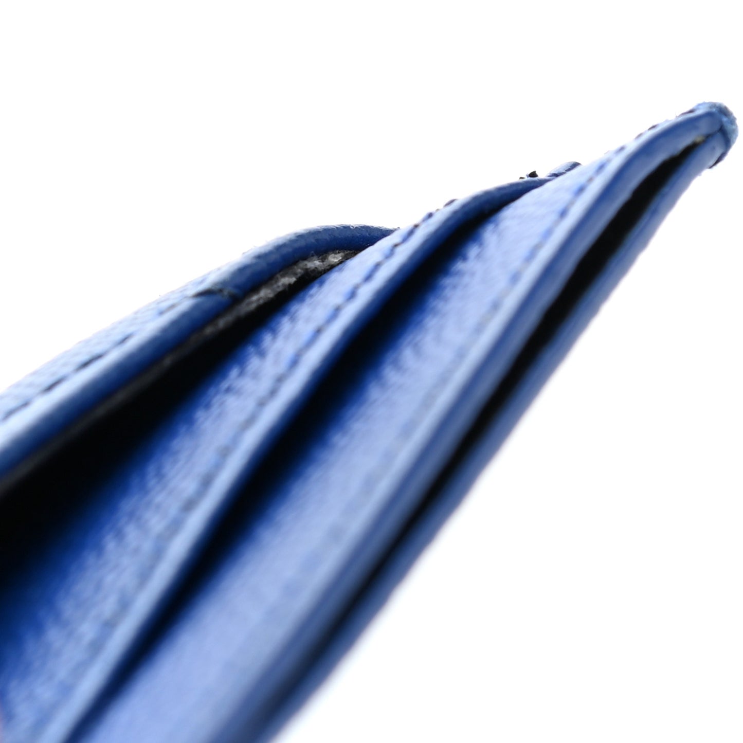 Grain De Poudre Matelasse Monogram Credit Card Case Blue Majorelle