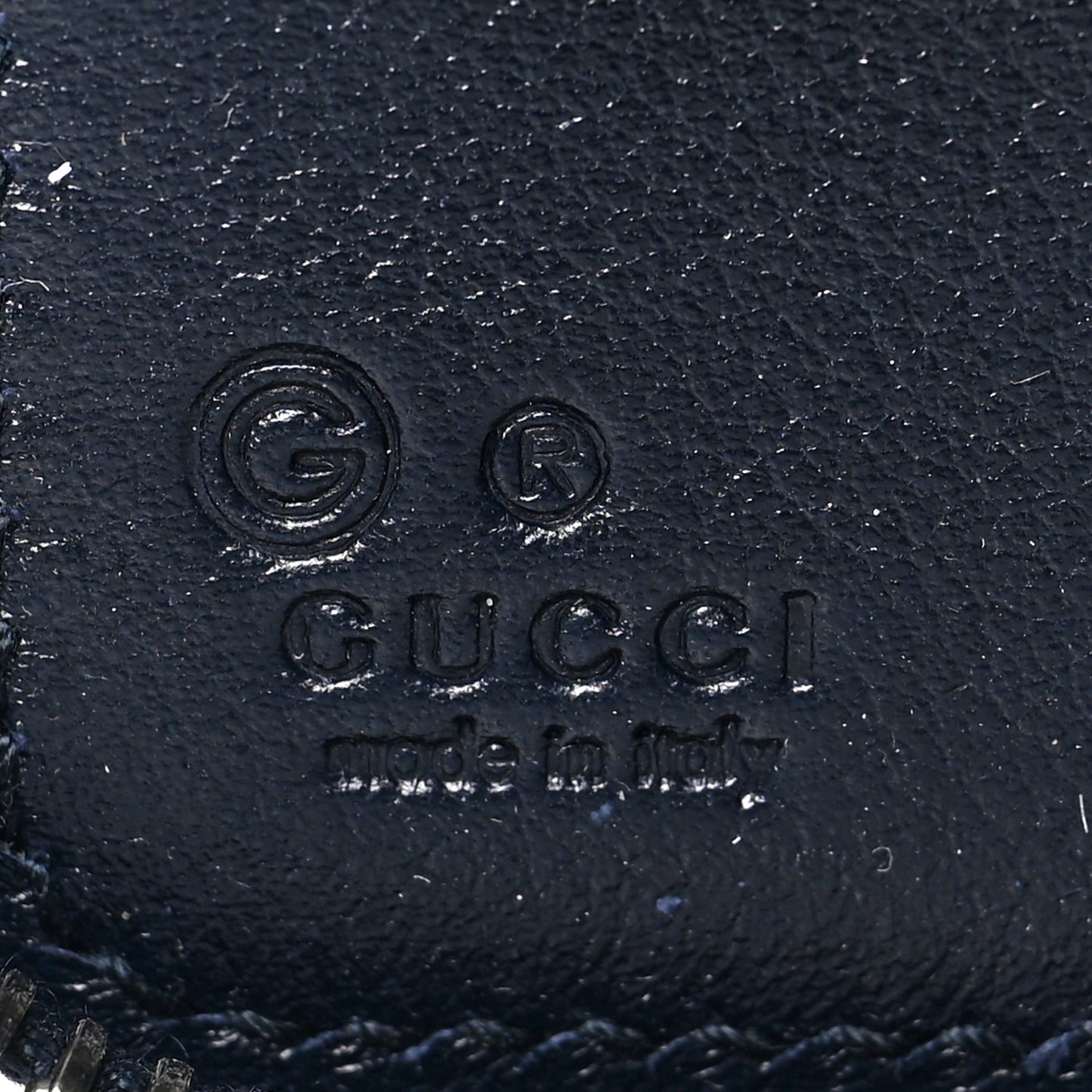Microguccissima Zip Around Top Handle Travel Wallet Navy