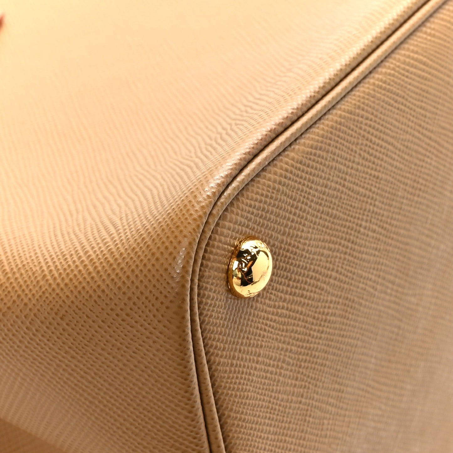 Saffiano Cuir Medium Double Bag Noisette Papaya