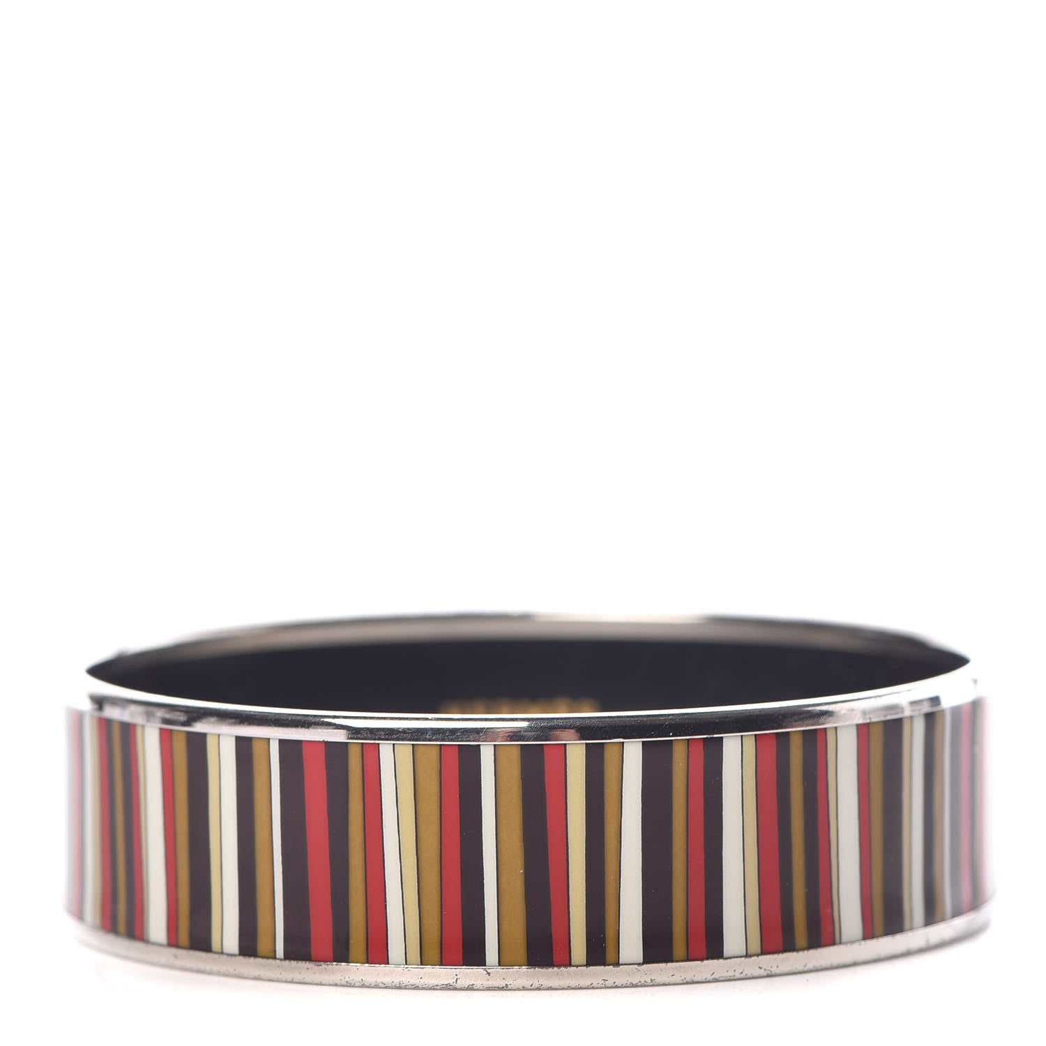 Hermes Enamel Printed Stripes Wide Bracelet 70 1 of 5