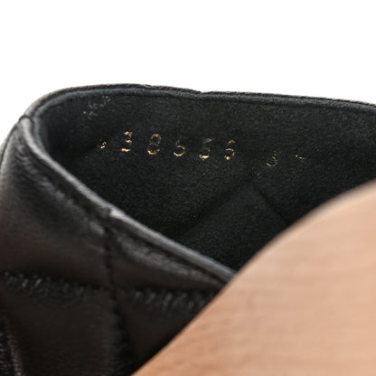 Chanel Lambskin Quilted CC Wedge Sandals 37 Black 9 of 9
