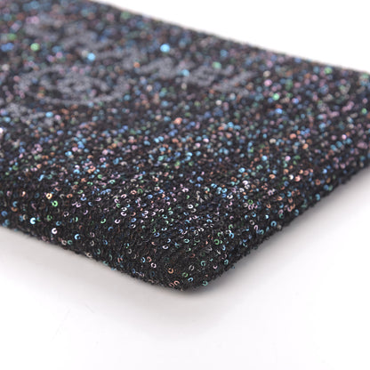 Chanel Canvas Sequin Medium Deauville Cosmetic Pouch Black 7 of 11