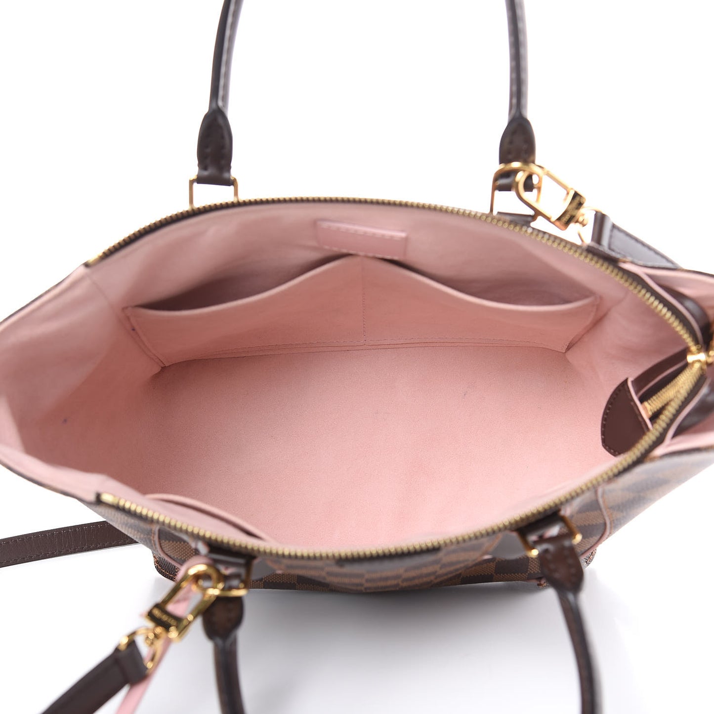 Damier Ebene Caissa Tote PM Rose Ballerine