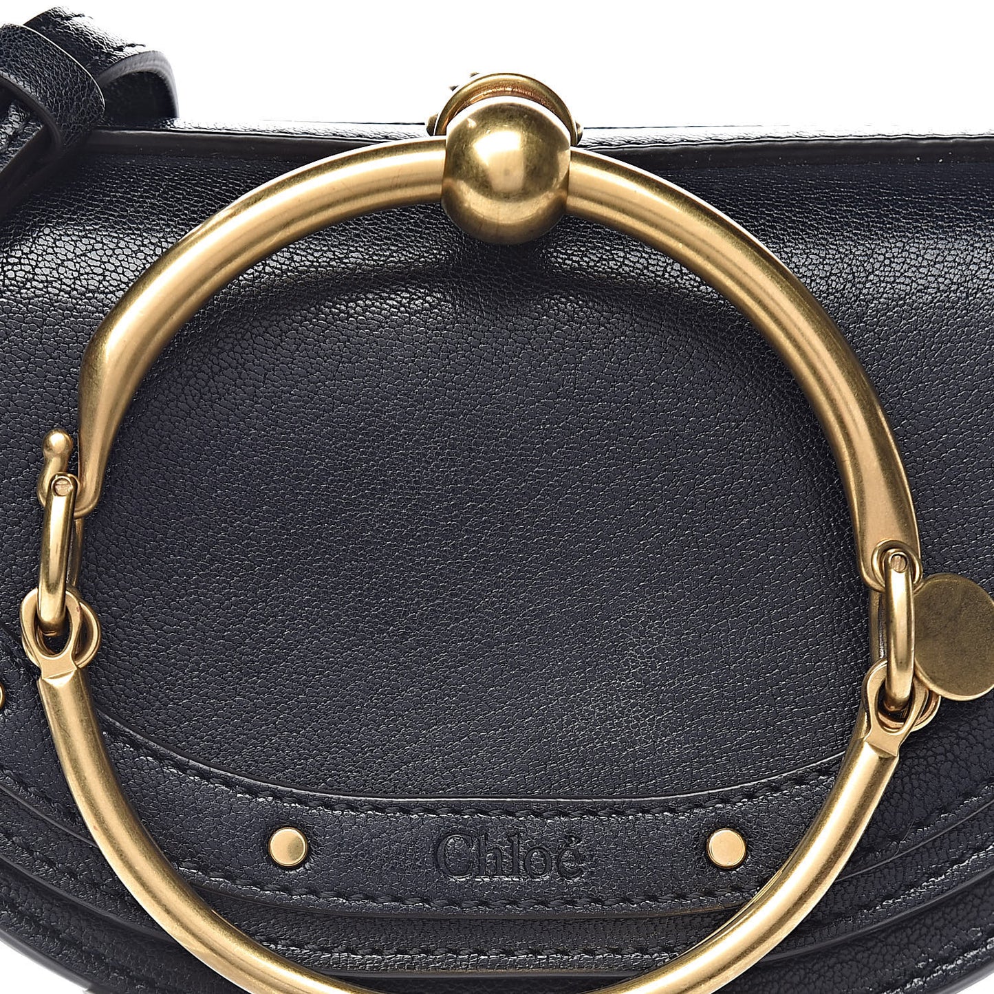 Calfskin Small Nile Bracelet Minaudiere Bag Black