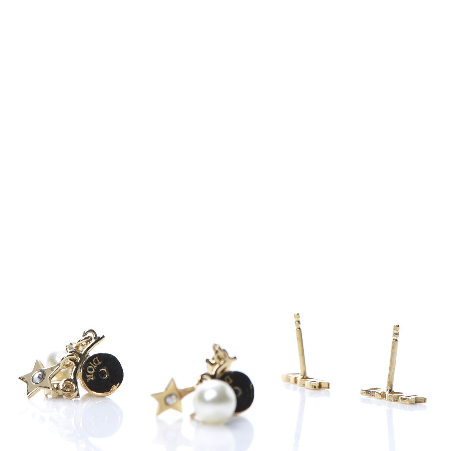Christian Dior Pearl Crystal Dio(r)evolution Earrings Aged Gold 3 of 5