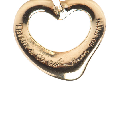 Tiffany 18K Yellow Gold 11mm Elsa Peretti Open Heart Earrings 5 of 5