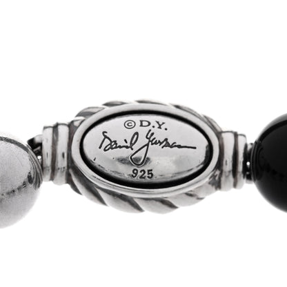 David Yurman Sterling Silver Black Onyx Hematine 8mm Elements Bead Bracelet 3 of 3