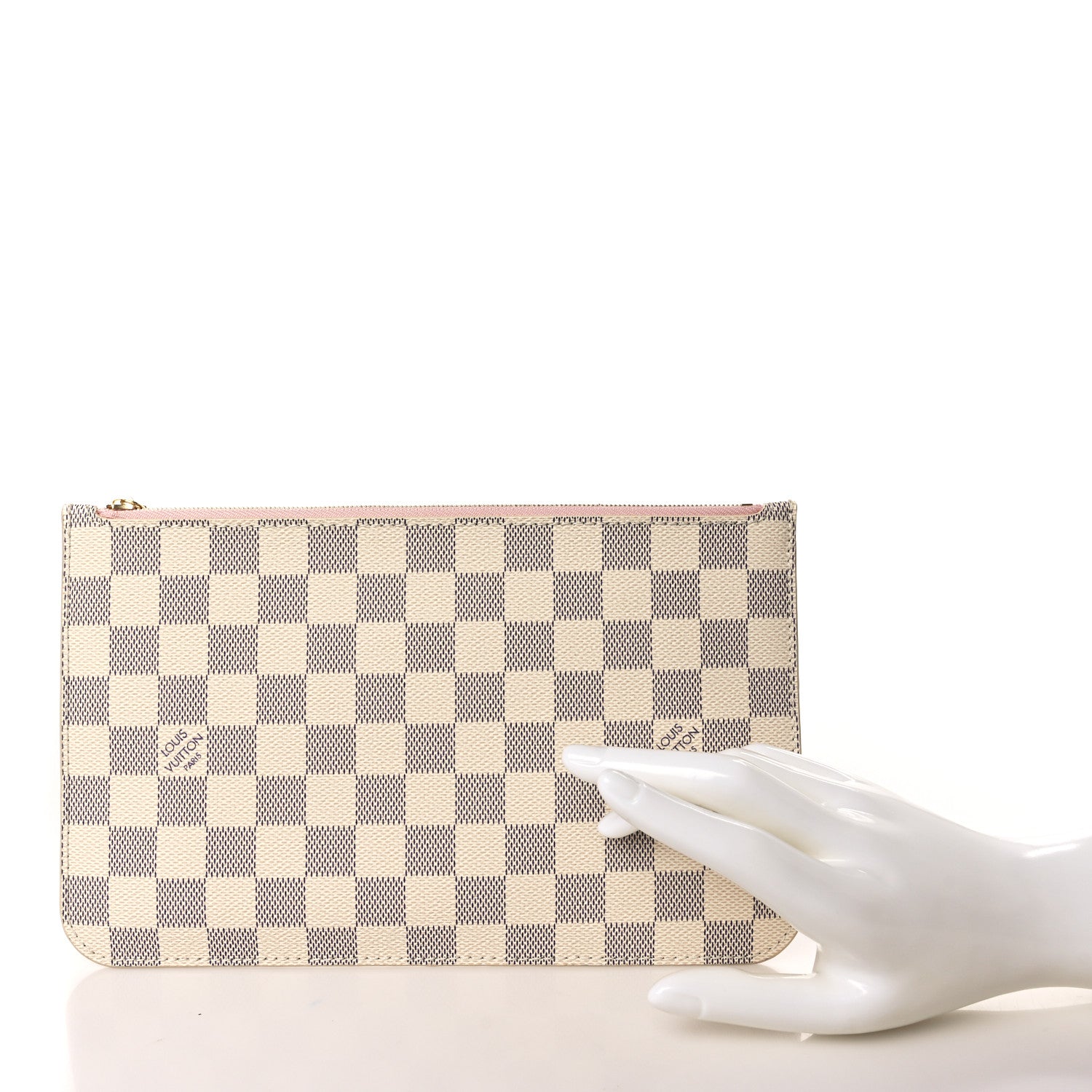 Louis Vuitton Damier Azur Neverfull MM GM Pochette Rose Ballerine 2 of 6