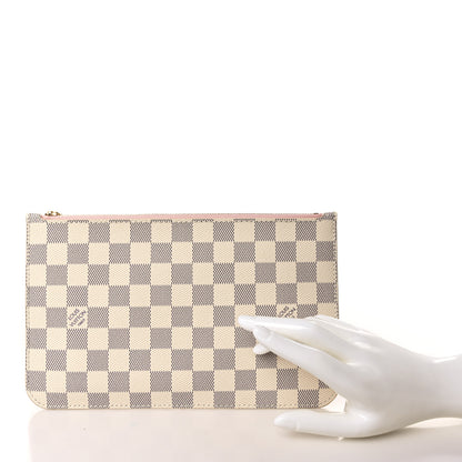 Louis Vuitton Damier Azur Neverfull MM GM Pochette Rose Ballerine 2 of 6