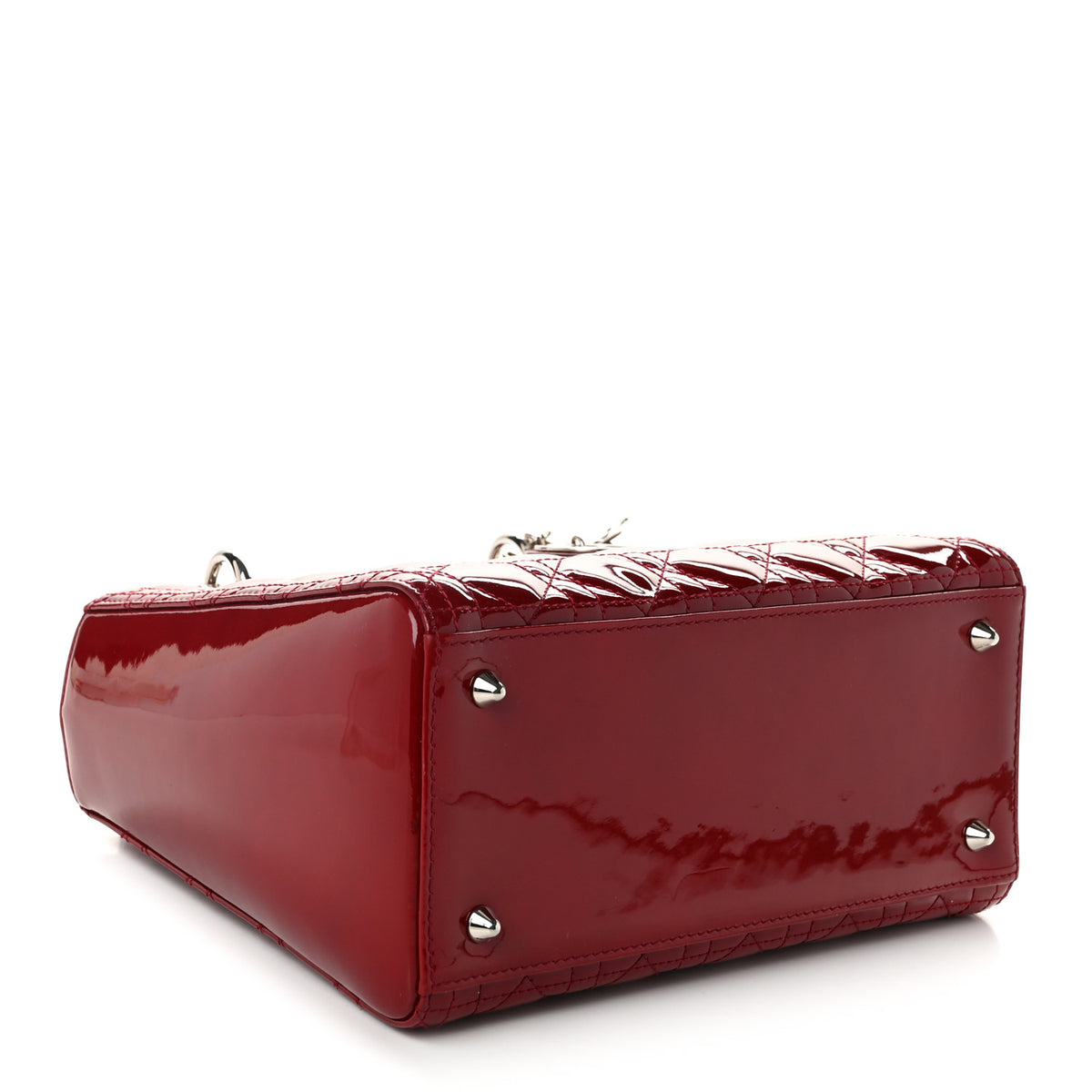 Patent Cannage Medium Lady Dior Red