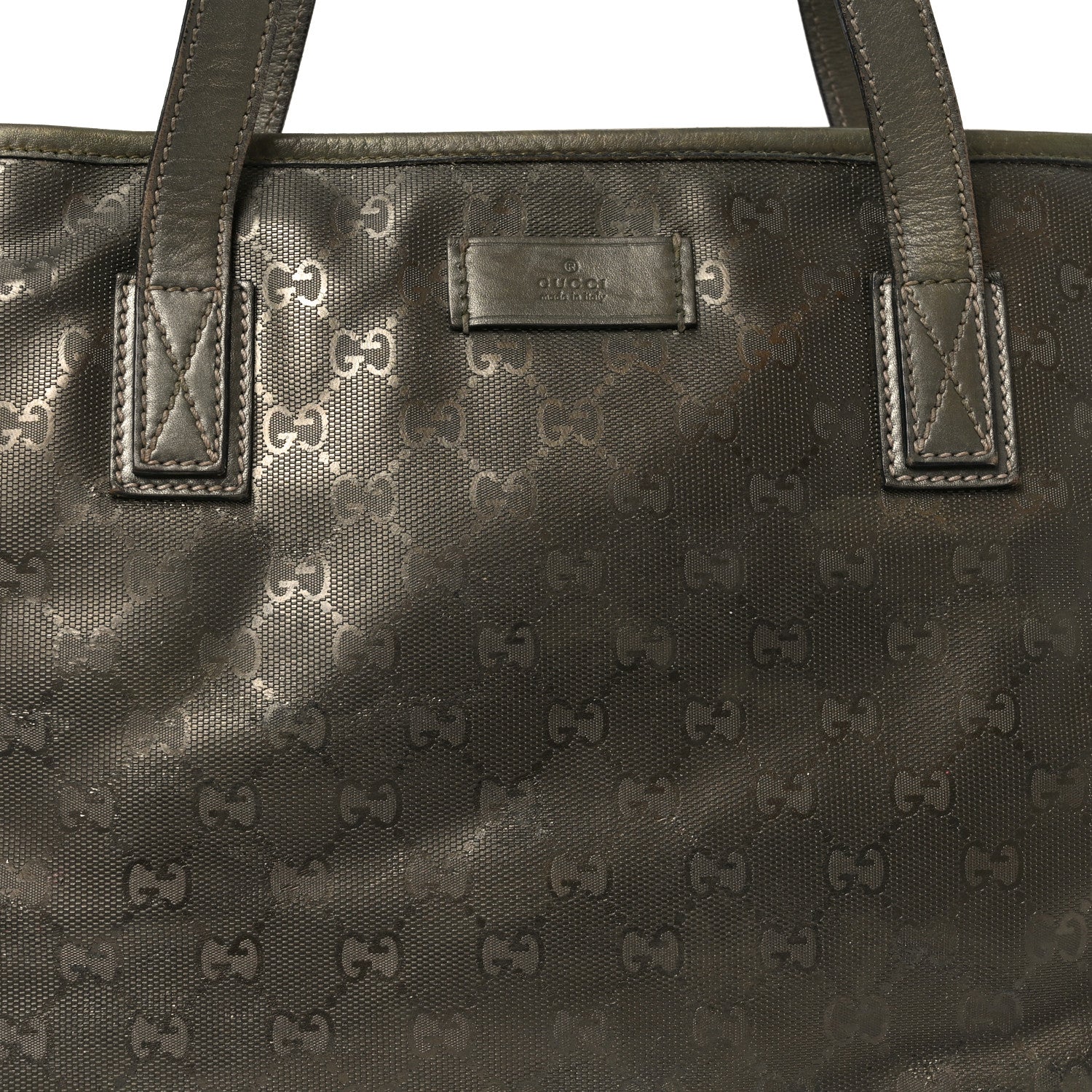 Gucci Imprime Monogram Medium Zippered Shopping Tote Pewter 8 of 10