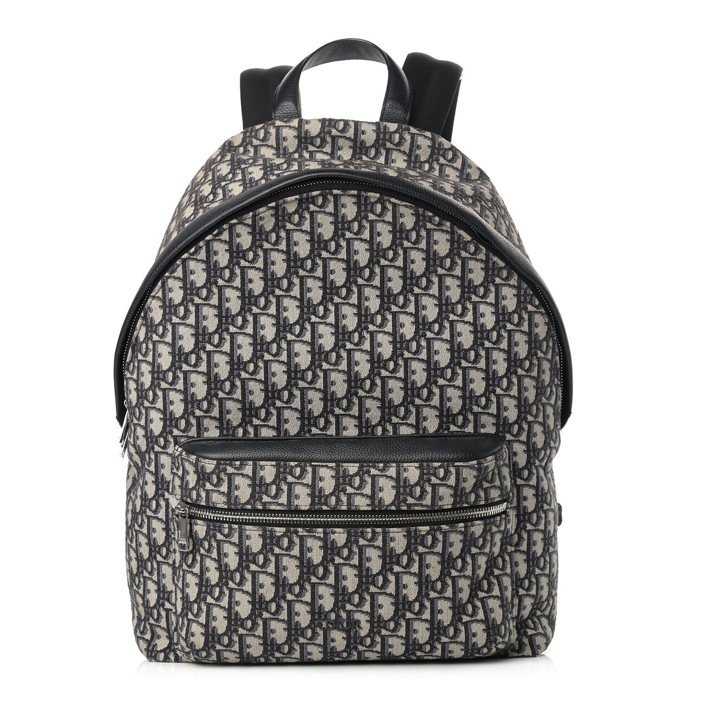 Oblique Calfskin Rider Backpack Beige Black