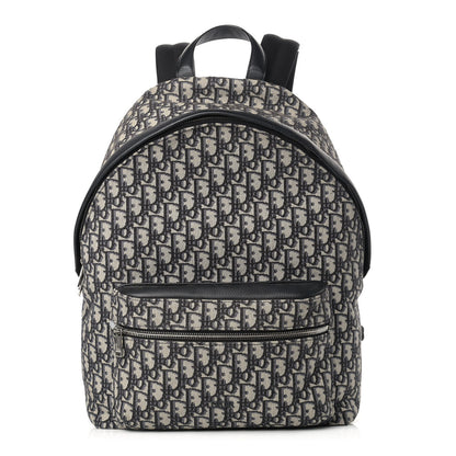 Christian Dior Oblique Calfskin Rider Backpack Beige Black 1 of 8