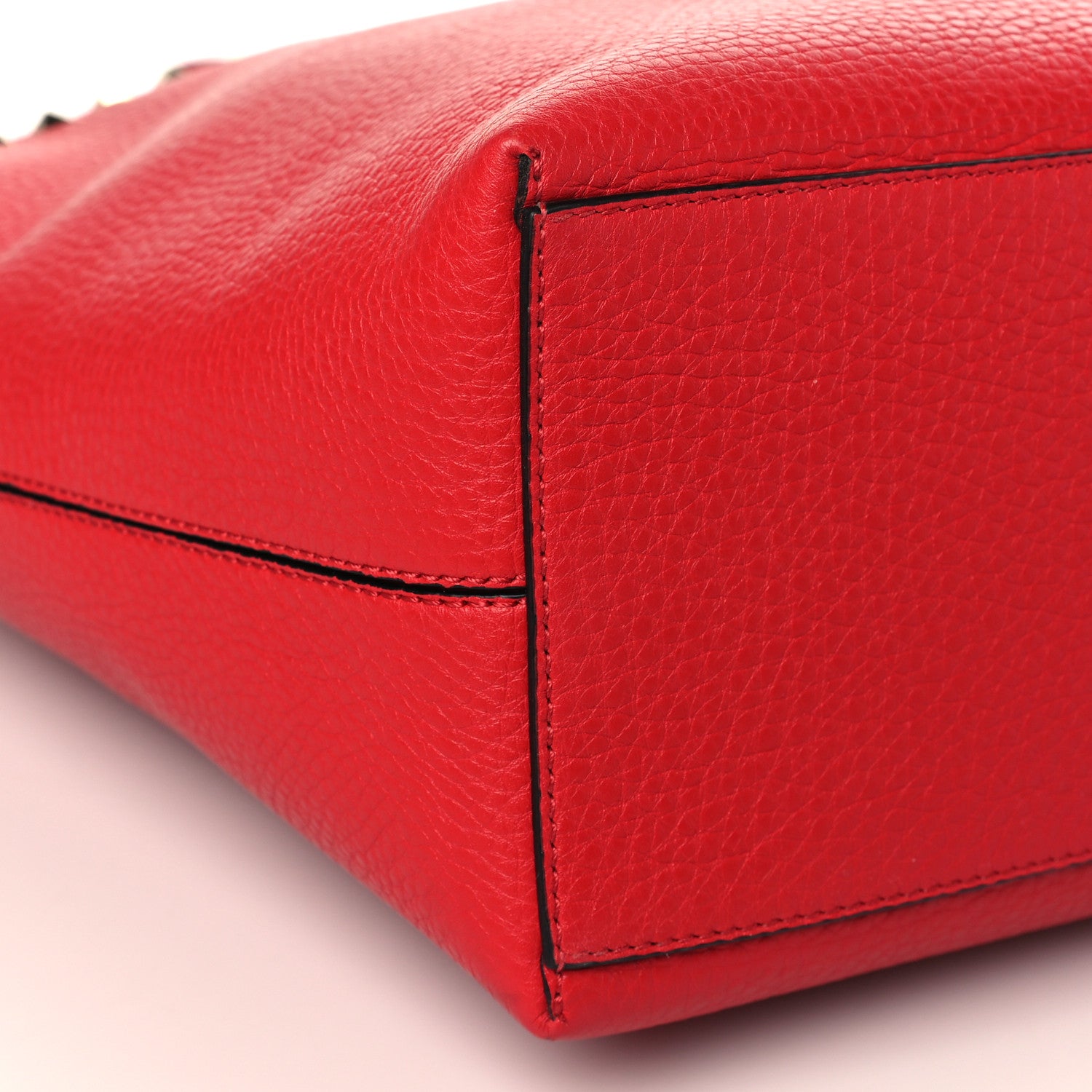Valentino Garavani Grained Calfskin Rockstud Shoulder Tote Rouge Pur 7 of 10